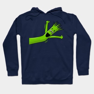 Green Wacky Waving Tube Man Portrait Hoodie